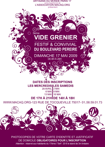 3è Vide grenier Péreire le 17 mai 2009