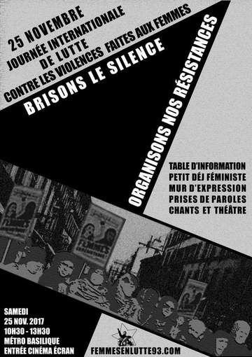 Stand de femmes en lutte 93 à Saint-Denis contre les violences faites aux femmes