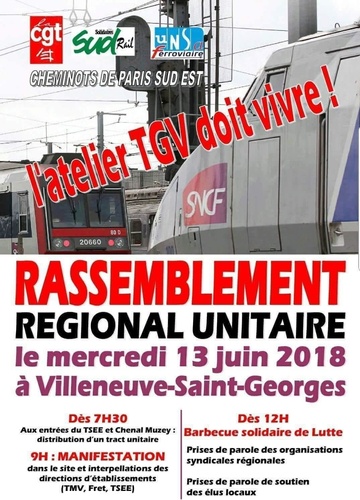 Rassemblement unitaire le mercredi 13 juin à Villeneuve-Saint-Georges