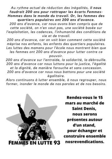 Stand féministe au Marché de Saint-Denis !