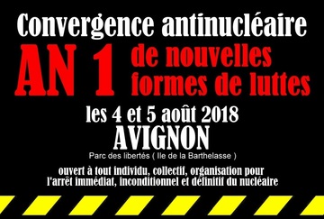 Rencontres Convergence antinucleaire 2018, 4 et 5 aout au Parc des Libertés d'Avignon