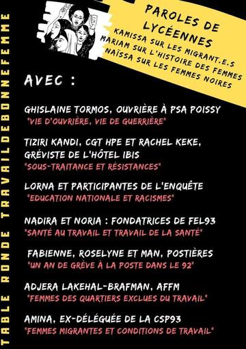 Programme du Forum pour un féminisme populaire, samedi 7 décembre 2019, Saint-Denis