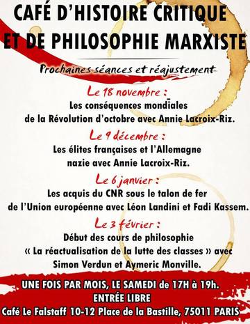 Photo de Café d'histoire critique & d'études marxistes.